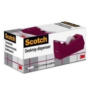 3M Scotch Magic C38 Weighted Tape Dispenser Hibiscus with 19mm x 8.89