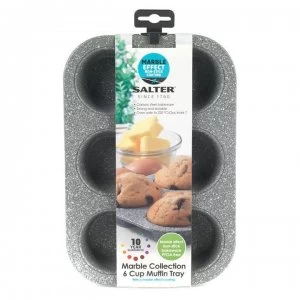 Salter 6 Piece Muffin Tray - Grey