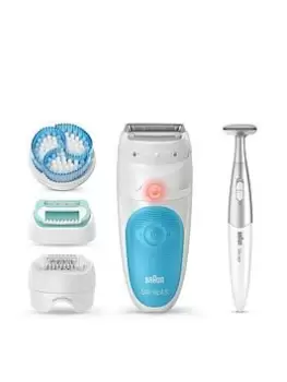 Braun Silk-&eacute;pil 5, Epilator For Gentle Hair Removal, With 5 Extras, Pouch, Bikini Styler, 5-815, One Colour, Women