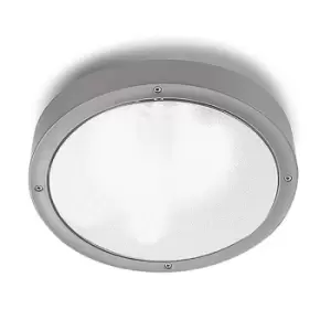 Basic Outdoor LED Round Flush Ceiling Light Grey 26cm 1340lm 3000K IP65