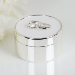Amore Silver Plated & White Epoxy Ring Box