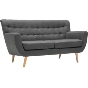 Birlea - Loft Contemporary Retro Grey 3 Seater Fabric Sofa