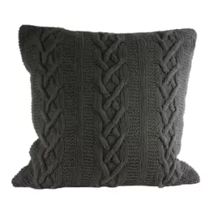 Aran Cable Knit Cushion Charcoal / 55 x 55cm / Cover Only