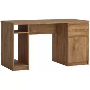 Fribo 1 door 1 drawer twin pedestal desk in Oak - Golden Ribbeck Oak