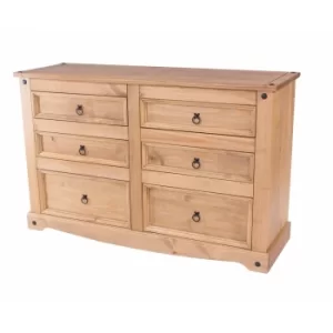 Corona Antique Wax 3 Over 3 Chest of Drawers