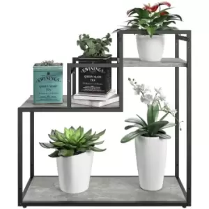 Weston Plant Stand Side Table Shelf Unit Light Concrete By Novogratz