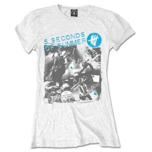 5 Seconds of Summer - Live Collage Womens Medium T-Shirt - White
