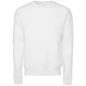 Bella + Canvas Adults Unisex Drop Shoulder Sweatshirt (M) (DTG White)