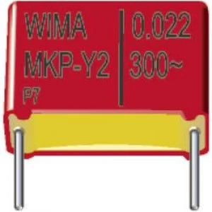 MKP X2 suppression capacitor Radial lead 1500 pF 300 V AC 10 10 mm L x W x H 13 x 4 x 9.5mm Wima MKY22W11503D00KSS
