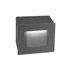 Fishers Outdoor Recessed Wall Lamp Dark Grey Aluminium LED 3W 132Lm 3000K IP54 - Merano