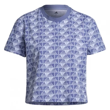adidas Brand Love Cropped T-Shirt Womens - Violet Tone / Orbit Violet