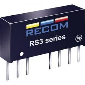 RECOM RS3 0505D RS3 0505D 3W DCDC Converter RS3 0505D 4.5 9 Vdc 5 Vdc 300 mA 3 W