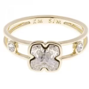 Ladies Karen Millen Gold Plated Art Glass Flower Ring Size ML