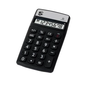 5 Star Handheld 8 Digit 3 Key Memory Battery Powered Calculator