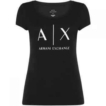 Armani Exchange Logo T-Shirt Black Size XS Women