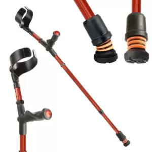 Flexyfoot Comfort Grip Double Adjustable Crutch - Red - Right