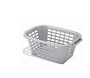 Addis Rectangular Laundry Basket, 40L, Metallic Grey