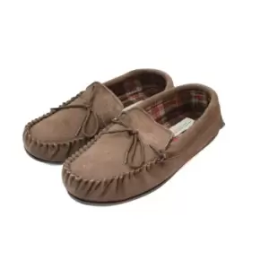 Eastern Counties Leather Mens Fabric Lined Moccasins (11 UK) (Taupe)