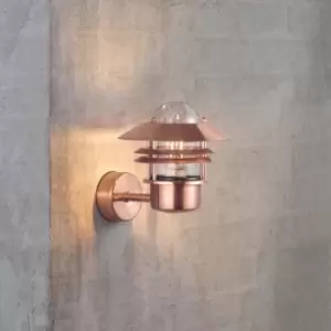 Blokhus Outdoor Patio Terrace Metal Wall Light in Copper (Diam) 25cm