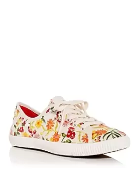 kate spade new york Womens Tennison Floral Embroidered Low Top Sneakers