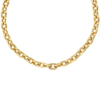 Ladies Adore Base metal Shimmer Lozenge Chain & Pave Necklace