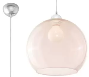 Ball 1 Light Glass Dome Ceiling Pendant Champagne, Chrome, E27