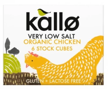 Kallo Chicken Stock Cubes - Low Salt & Organic - 48g (Case of 15)