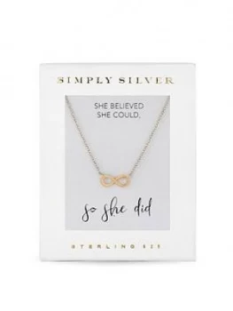 Simply Silver 14Ct Gold Plated Sterling Silver Infinity Pendant Necklace Gift Boxed