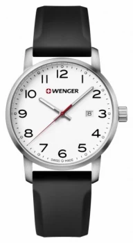 Wenger mens Avenue Black Silicone Strap 01.1641.103 Watch