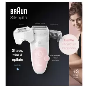 Braun Silk-epil 5 Wet&Dry 81706335 - White - Pink - 28 tweezers -...