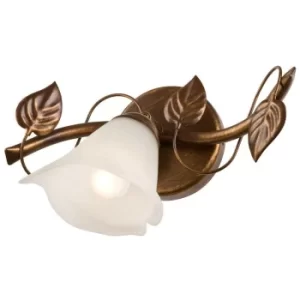 Bluszcz Wall Light With Glass Shade Brown, 1x E14