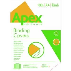 Fellowes Apex A4 Leatherboard Covers Black Pack of 100 6501001