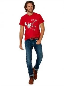 Joe Browns Guitar Manual T-Shirt - Red, Size XL, Men