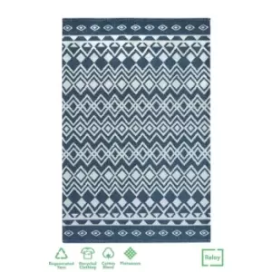 Relay Recycled Cotton Ethnic Rug Navy 160X230Cm