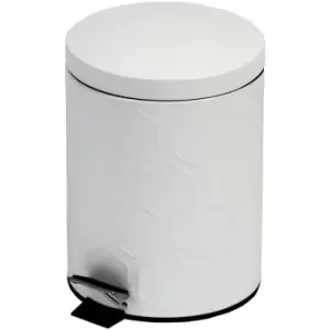Hex Stainless Steel 5L Bathroom Bin - White - White