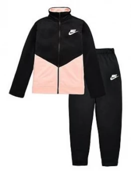Nike Girls Futura Tracksuit - Black/Pink Size M 10-12 Years