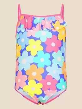 Accessorize Girls Retro Floral Swimsuit - Multi, Size Age: 9-10 Years, Women