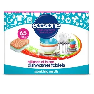 Ecozone Brilliance All-in-One Dishwasher Tablets - Pack of 65