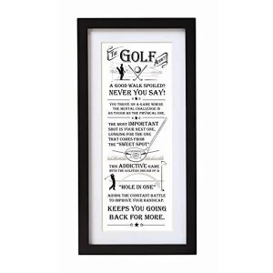 Arora The Ultimate Gift for Man Printed Word Poster-Black Wooden Framed Wall Art Picture-Golf Addict, Multicolour, One Size