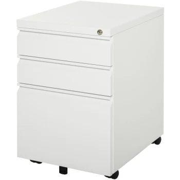 Mobile Vertical File Cabinet Lockable Metal Cabinet with 3 Drawers - Vinsetto