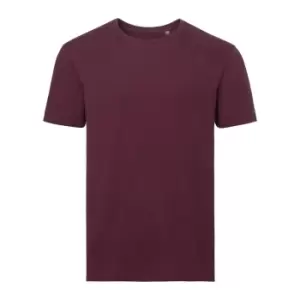 Russell Mens Authentic Pure Organic T-Shirt (3XL) (Burgundy)