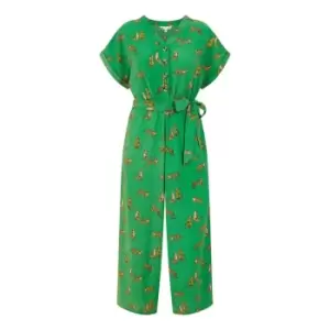 Yumi Green Cheetah Print Jumpsuit - Green