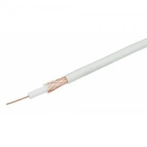 Labgear White Single 1mm CCS C55 Digital TV Coax Aerial Cable With Foam Filled PE and Copper Braid - 1 Meter