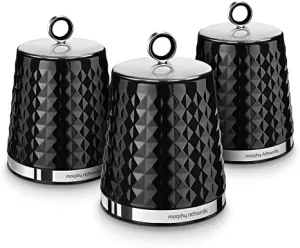 Morphy Richards Dimensions Set Of Three Storage Canisters ; Black