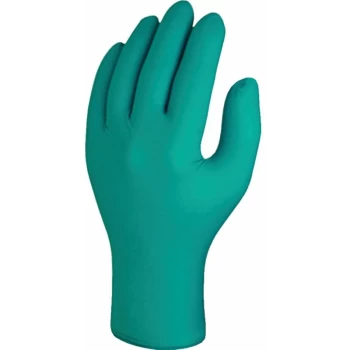 Disposable Gloves, Green, Nitrile, Powder Free, Textured Fingertips, Size - Skytec