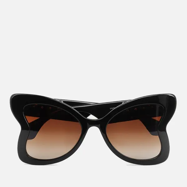Vivienne Westwood Womens Athalia Oversized Sunglasses - Gloss Solid Black female VW501900155
