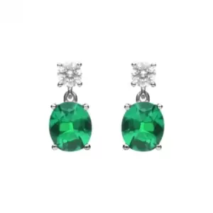Oval Green Zirconia Drop Earrings E6199
