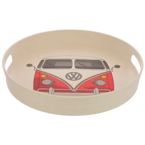 Volkswagen VW T1 Camper Bus Red Bamboo Composite Round Tray