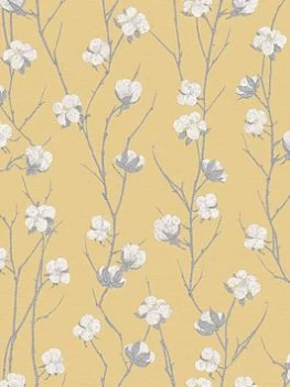 Superfresco Cotton Flower Ochre Wallpaper