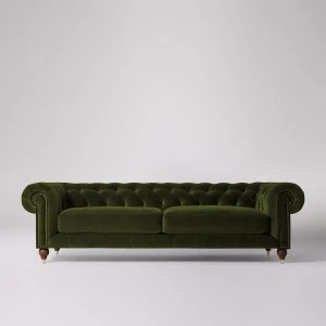 Swoon Winston Velvet 4 Seater Sofa - 4 Seater - Fern